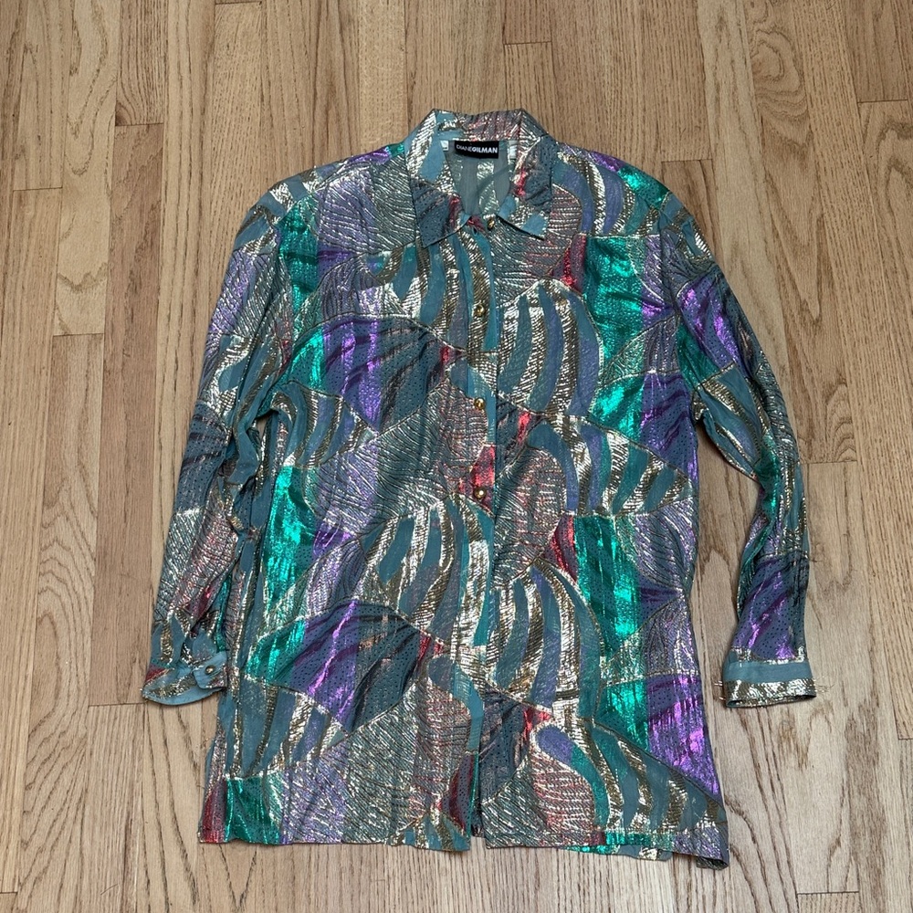 Vintage Women’s Top Multicolor Metallic